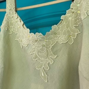 J. Jill Beach Grass Linen Appliquéd Tank NWT